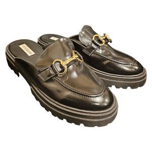 STEVE MADDEN Missk Black Leather‎ Mules - Size 11